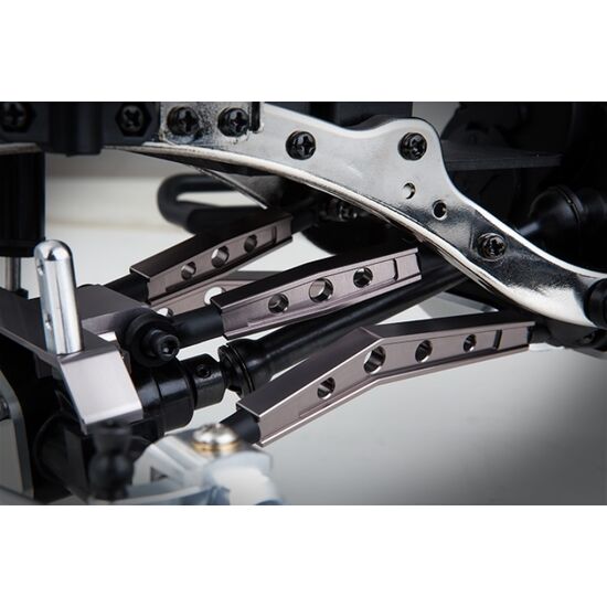 Gmade GS01 Machined M3 78mm Bent Lower Link (2) (Titanium Gray), 2 image