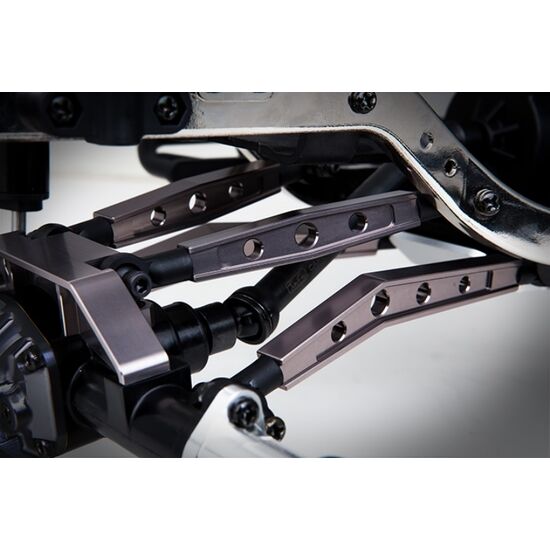 Gmade GS01 Machined M3 78mm Bent Lower Link (2) (Titanium Gray), 3 image
