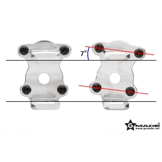 GM30060-Gmade Aluminum C-Hub Carrier 7 Degree (2) for R1 Axle (Titanium Gray)