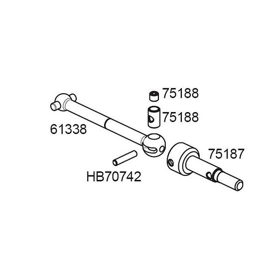 44MM ALUMINIUM UNIVERSAL DRIVE SHAFT (PURPLE/1PC), 2 image