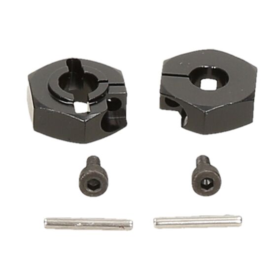 ALUMINUM REAR HEX WHEEL HUB (CLAMP TYPE/BLK/2PCS)