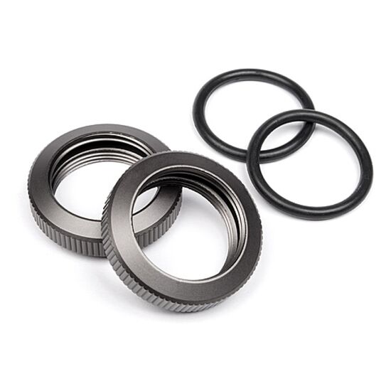 BAJA 5B 2.0 - SHOCK ADJUSTER NUT 20mm (GUNMETAL/2Stk)