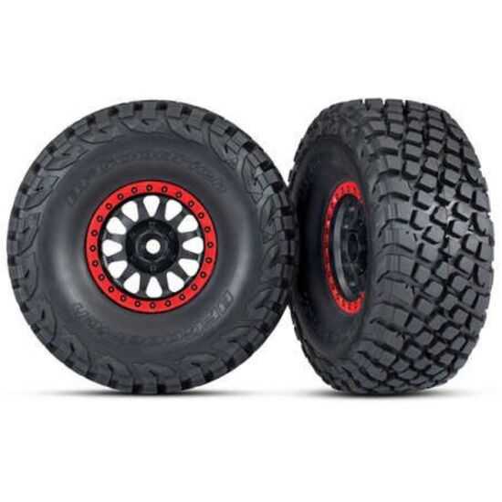 Tires and wheels, assembled, glued (M ethod Racing wheels, black with red b eadlock, BFGoodrich Baja KR3 tires)