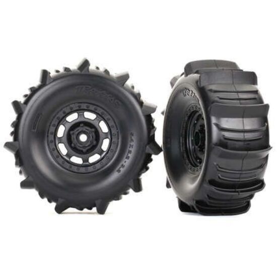 Tires and wheels, assembled, glued (D esert Racer wheels, paddle tires, foa m inserts) (2)