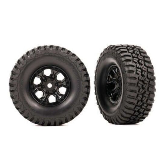 Tires & wheels, assembled (black 1.0' wheels, BFGoodrich Mud-Terrain T/A K M3 2.2x1.0' tires) (2)
