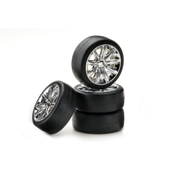 Train de roues Piste Throwing Star / Slick chromé 1:10 (4)
