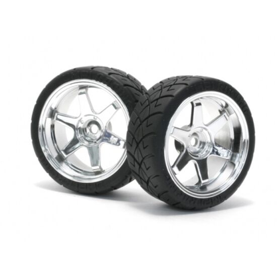 PNEUS X PATTERN MONTES SUR JANTES TE37 CHROME (26MM - OFFSET 6mm)