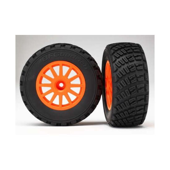 Tires & wheels, assembled, glued (ora nge wheels, BFGoodrich Rally, grave l pattern tires, foam inserts) (2) (T