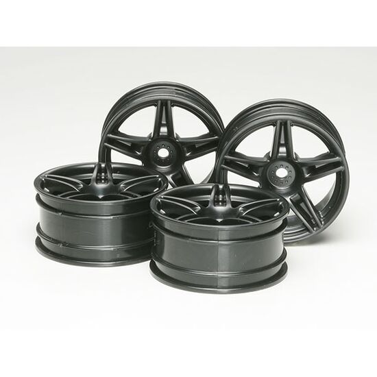 Twin 5-Spoke Wheels 4pcs black (26mm / +4)