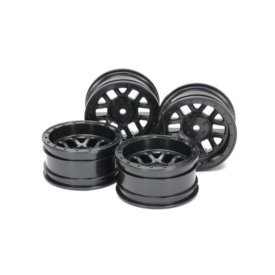 CC-02 12 Spoke Wheels (4)  black +6 Offset