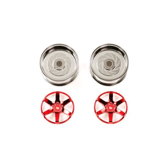 Red Plated 2-Piece 6-Spoke Wheels (26mm Offset 2)