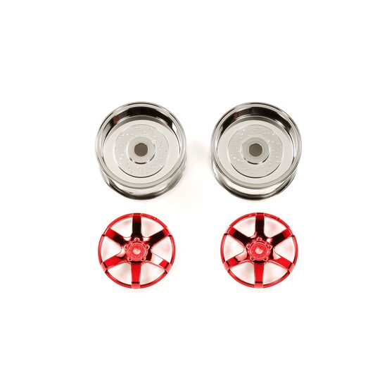 Red Plated 2-Piece 6-Spoke Wheels (26mm Offset 4)