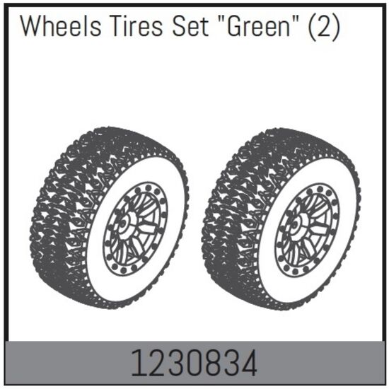 Jeu de roues 110x45mm - Vert (2)