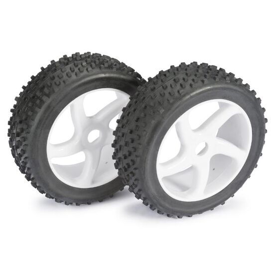 Paire de roues Buggy  5 battons/Dirt  blanc 1/8ème (2pcs)