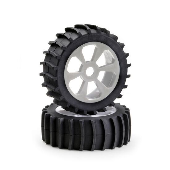 Räderset Buggy 6-Speichen Sandpaddle weiß 1:8 (2)