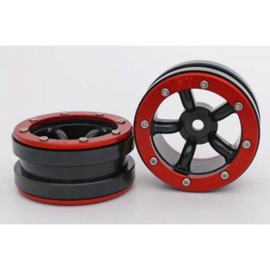 Beadlock Wheels PT-Safari Schwarz/Rot 1.9 (2 St.) 
