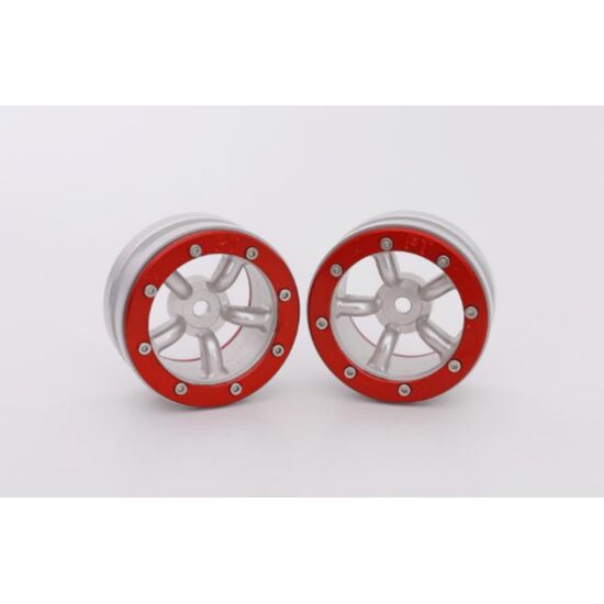 Beadlock Wheels PT-Safari Silber/Rot 1.9 (2 St.) 