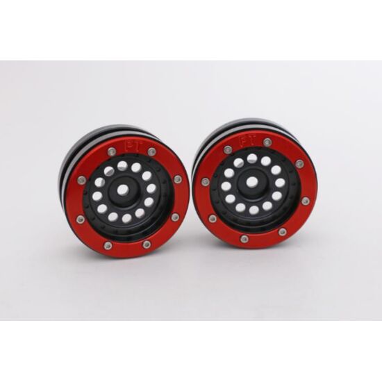 Beadlock Wheels PT-Bullet Schwarz/Rot 1.9 (2 St.) 
