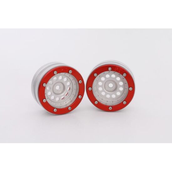 Beadlock Wheels PT-Bullet Silber/Rot 1.9 (2 St.) 