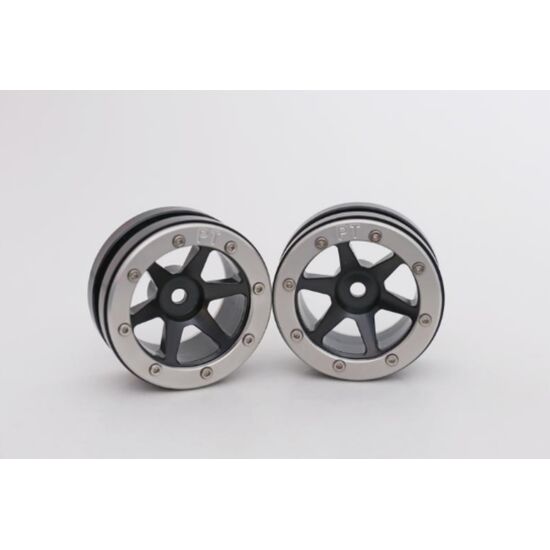 Beadlock Wheels PT-Slingshot Schwarz/Silber 1.9 (2 St.) 
