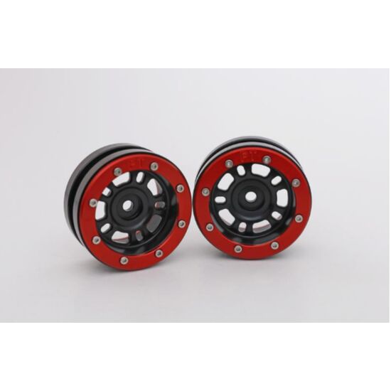 Beadlock Wheels PT-Distractor Schwarz/Rot 1.9 (2 St.) 
