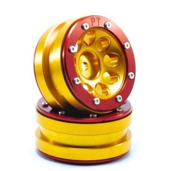 Beadlock Jantes PT-Ecohole doré/rouge 1.9 (2 pcs)