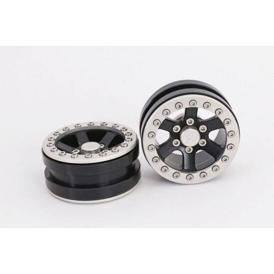 Beadlock Wheels PT-Escalade Black/Silver 1.9 (2 pcs)
