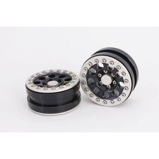 Beadlock Wheels PT-Ghost Black/Silver 1.9 (2pcs)