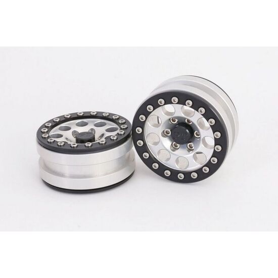 Beadlock Wheels PT-Ghost Silver/Black 1.9 (2pcs)