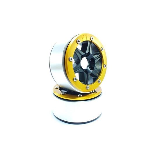 Beadlock Wheels SIXSTAR noir/doré 1.9 (2) sans moyeu de roue
