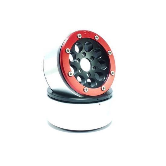 Beadlock Wheels GUN noir/rouge 1.9 (2) sans moyeu de roue