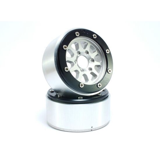 Beadlock Wheels GEAR argent/noir 1.9 (2) sans moyeu de roue