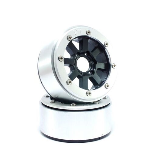Beadlock Wheels HAMMER noir/argent 1.9 (2) sans moyeu de roue