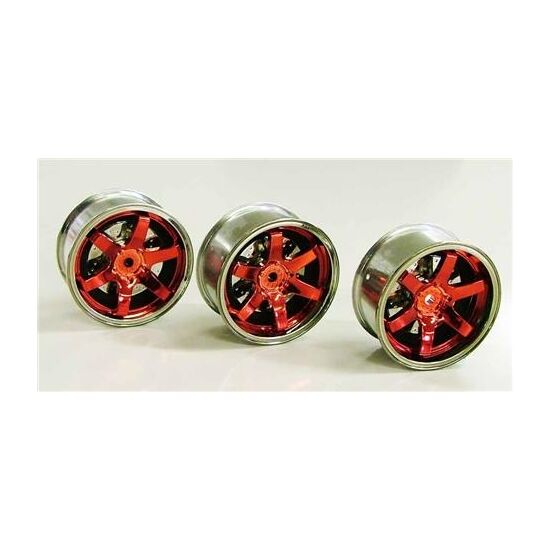 Red Plated 2-Piece 6-Spoke Wheels (26mm Offset 6)