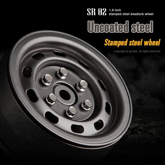 GM70177-Gmade 1.9 SR02 beadlock wheels (Uncoated steel) (2)