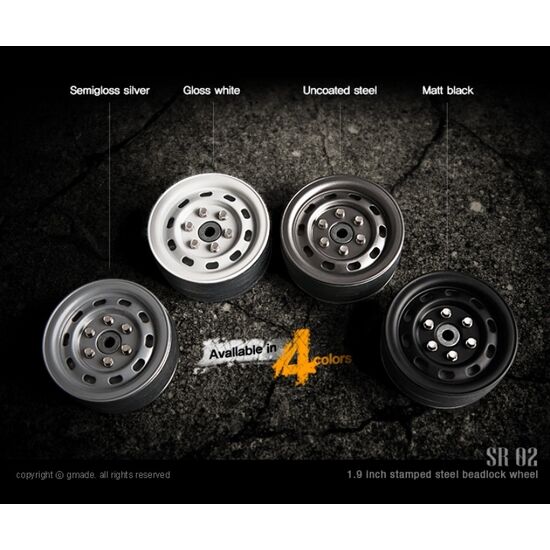 Gmade 1.9 SR02 beadlock wheels (Uncoated steel) (2), 3 image