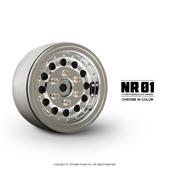 Gmade 1.9 NR01 beadlock wheels (Chrome) (2)