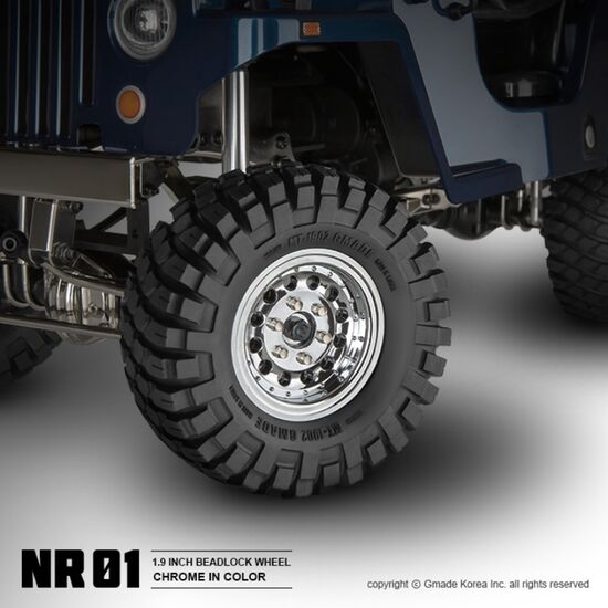 Gmade 1.9 NR01 beadlock wheels (Chrome) (2), 3 image
