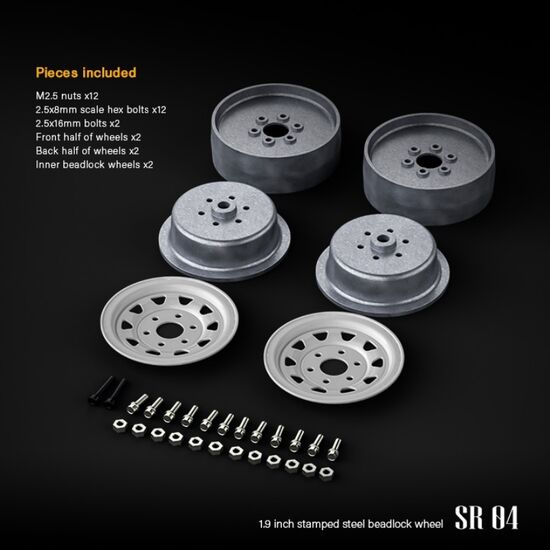 GM70496-Gmade 1.9 SR04 beadlock wheels (Gloss White) (2)