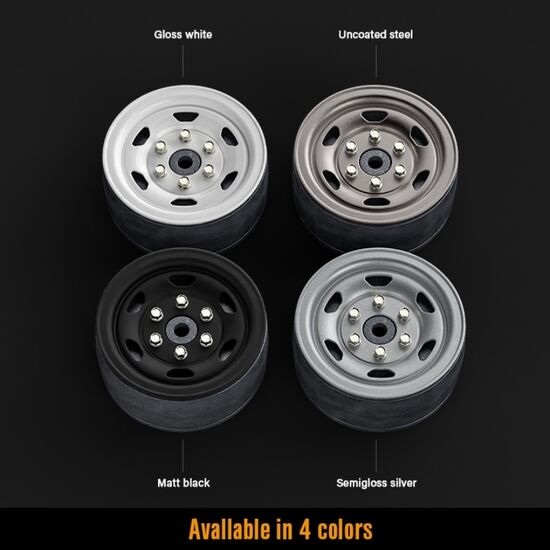 Gmade 1.9 SR05 beadlock wheels (Uncoated Silver) (2), 4 image