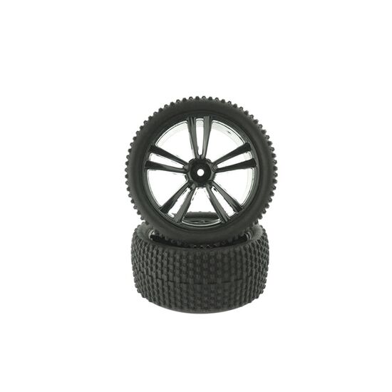 Black Buggy Rear Tires and Rims (31212B+31308) 2P