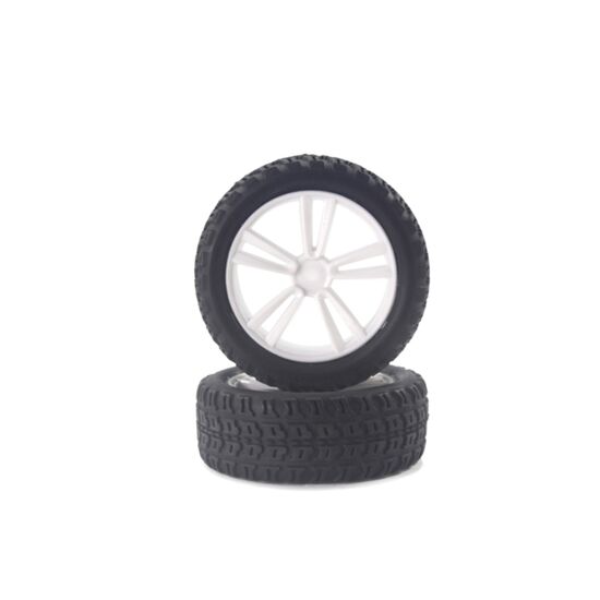 White Front Tires and Rims for  SC,DB,HM,XR(31211W+31404) 2P