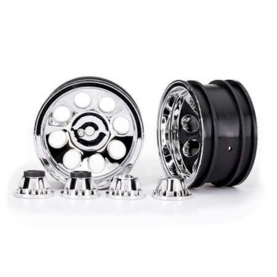Wheels, 2.2', classic chrome (2)/ cen ter caps (front (2), rear (2)) (requi res #8255A extended thread stub axle)