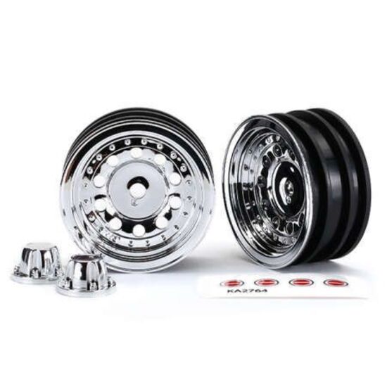 Wheels, 1.9', chrome (2)/ center caps (2)/ decal sheet (requires #8255A ex tended stub axle)