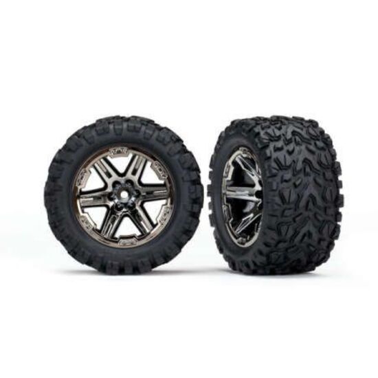Tires & wheels, assembled, glued (2.8 ') (RXT black chrome wheels, Talon Ex treme tires, foam inserts) (electric