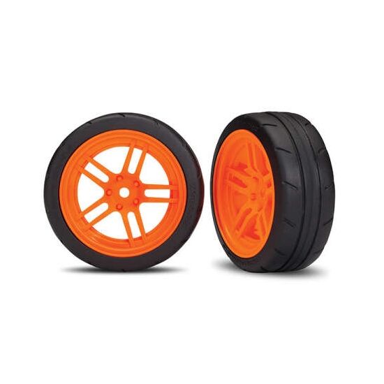 Tires and wheels, assembled, glued (s plit-spoke orange wheels, 1.9' Respon se tires) (front) (2) (VXL rated)