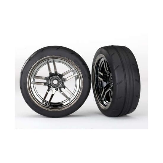 Tires and wheels, assembled, glued (s plit-spoke black chrome wheels, 1.9' Response tires) (front) (2)