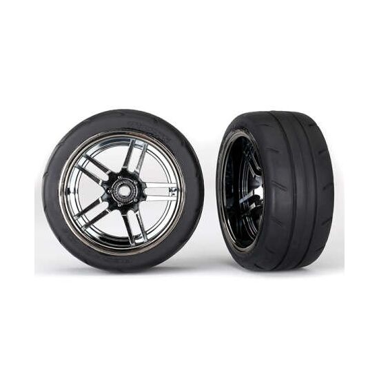 Tires and wheels, assembled, glued (s plit-spoke black chrome wheels,├é┬á1.9' Response tires) (extra wide, rear) (