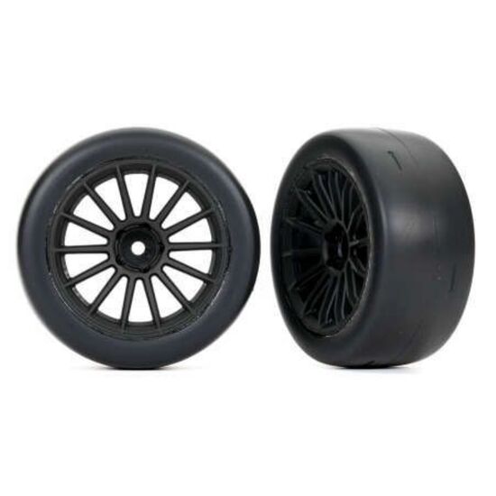 Tires and wheels, assembled, glued (m ulti-spoke black wheels, 2.0' ultra-w ide slick tires foam ins