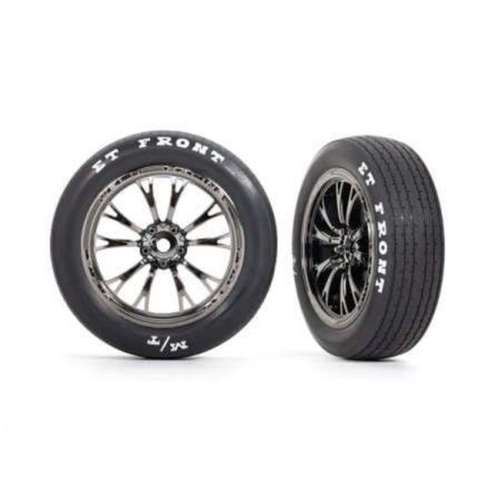 Tires & wheels, assembled, glued (Wel d black chrome wheels, tires, foam in serts) (front) (2)